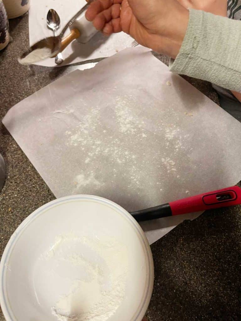flour surface before rolling
